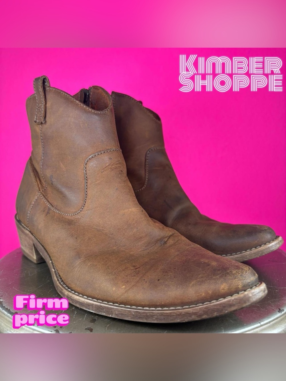 Madewell Brown Leather Western Cowboy Ankle Boot US 8